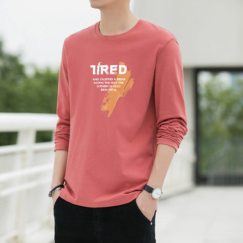 New Spring And Autumn Men's Long Sleeve T-Shirt Men's Cotton T-Shirt Men's T Loose Thin Hoodie