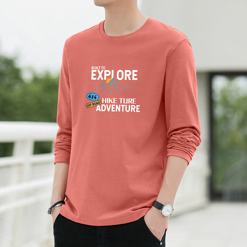 New Spring And Autumn Men's Long Sleeve T-Shirt Men's Cotton T-Shirt Men's T Loose Thin Hoodie