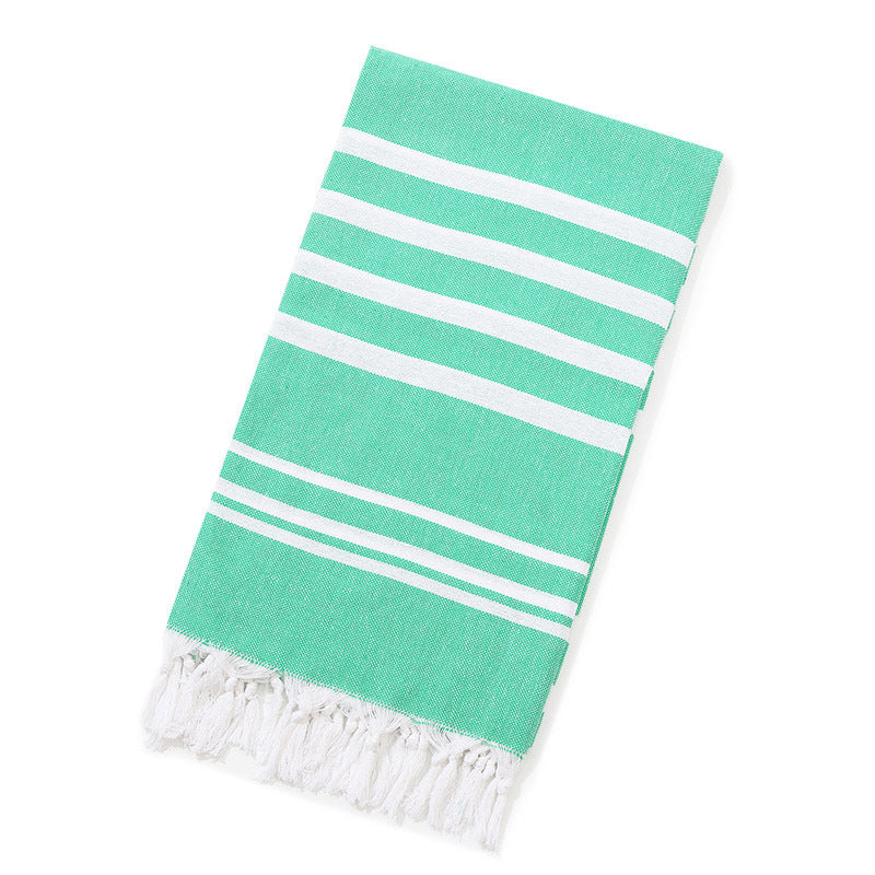 New Turkish Color Bath Towel Tassel Striped Yarn-Dyed Beach Towel Cotton Children's Towel Can Be Customized