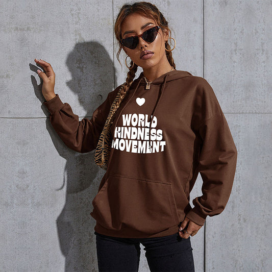 New Autumn And Winter Fashion Leisure Sports Hoodie Southeast Asia Women's Letter Printed Hoodie