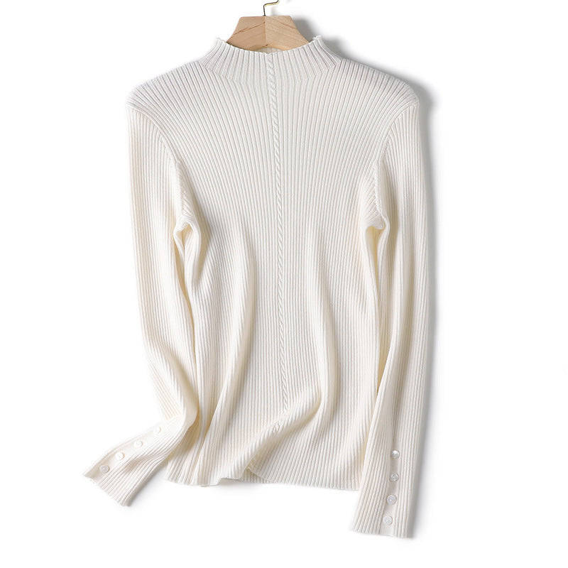 Soft Waxy Machine Washable Half Turtleneck All Wool Sweater Autumn And Winter Warm Base Sweater