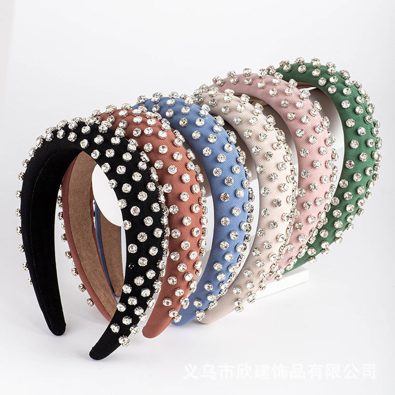 5 pcs Diamond-Encrusted Wide Edge New Headband Sweet Fashion Headband