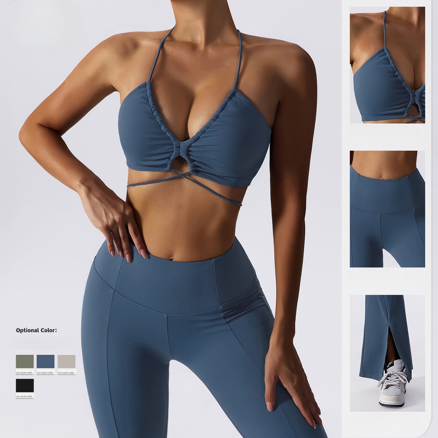 Body-Tight Yoga Suit Female Dance Casual Yoga Suit Hollow Sexy Beauty Back Sports Fitness Set