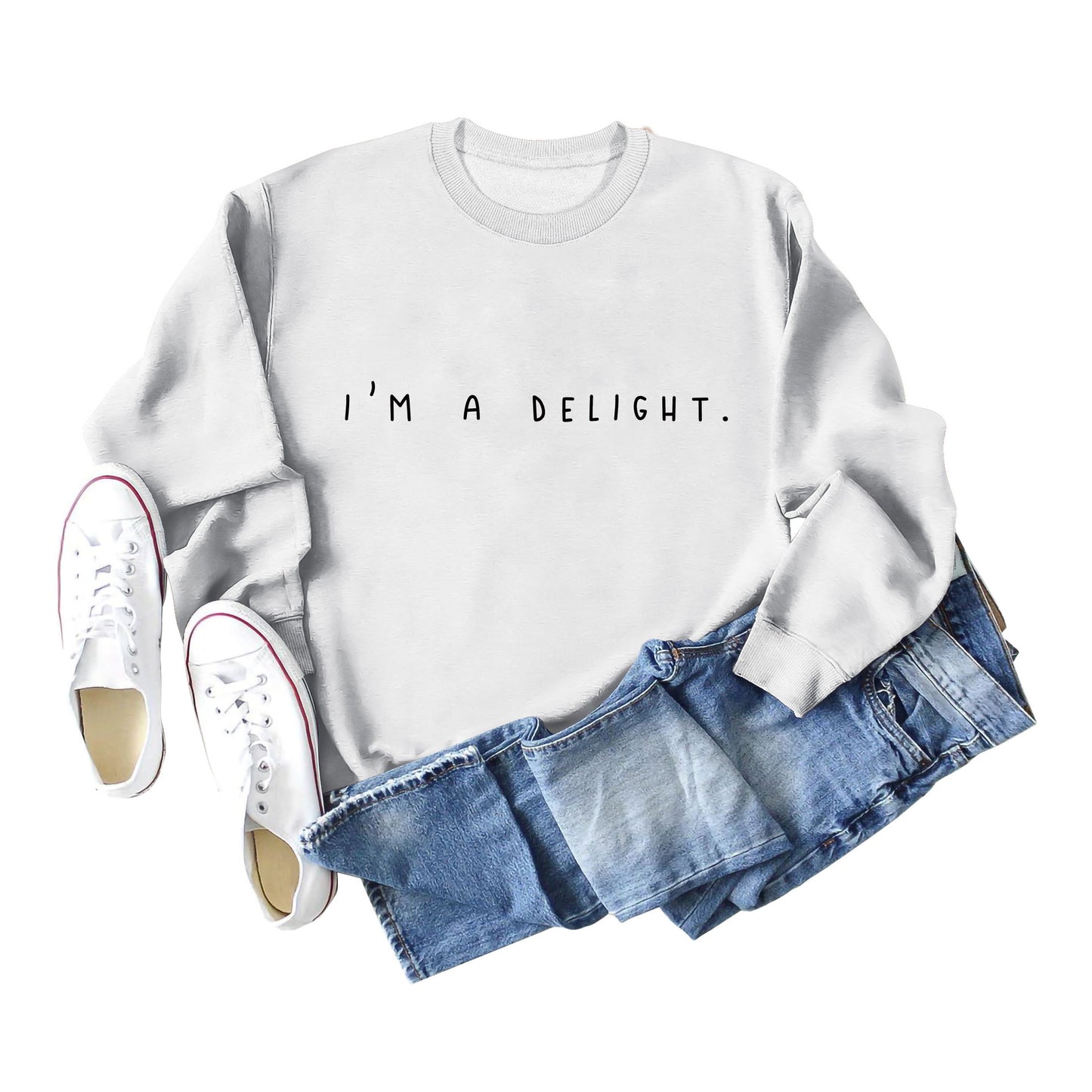 I'm A Delight Crewneck Long Sleeve Hoodie