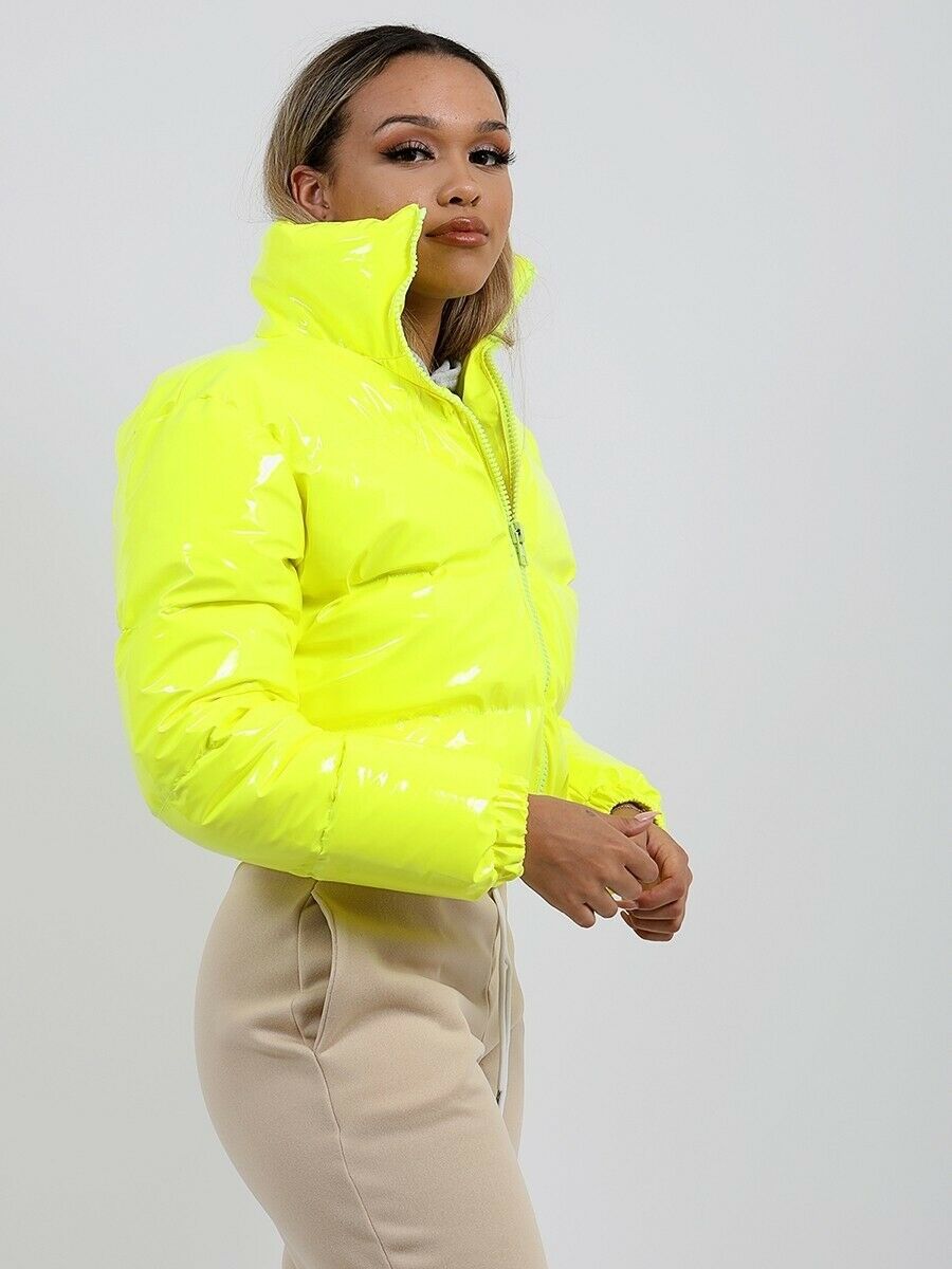 Autumn And Winter Cotton-Padded Jacket Bright Metal Short Women's Cotton-Padded Jacket