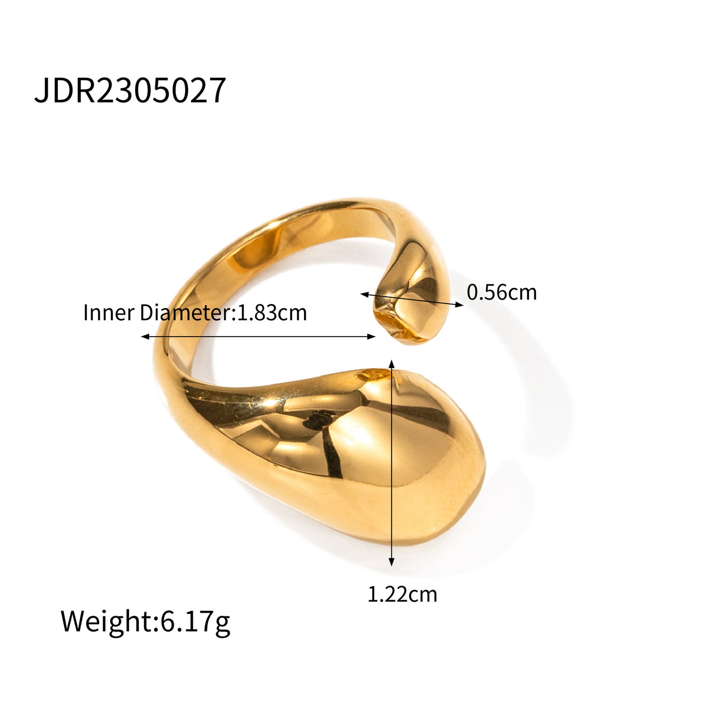 5pcs Premium Design 18-Karat Gold Stainless Steel Open Ring For Women With All-In-One Hand Accessories That Do Not Fade