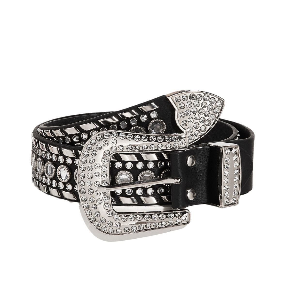 New Diamond Belt Style Punk Style Rivet Diamond Belt Hip Hop Belt Biker Style