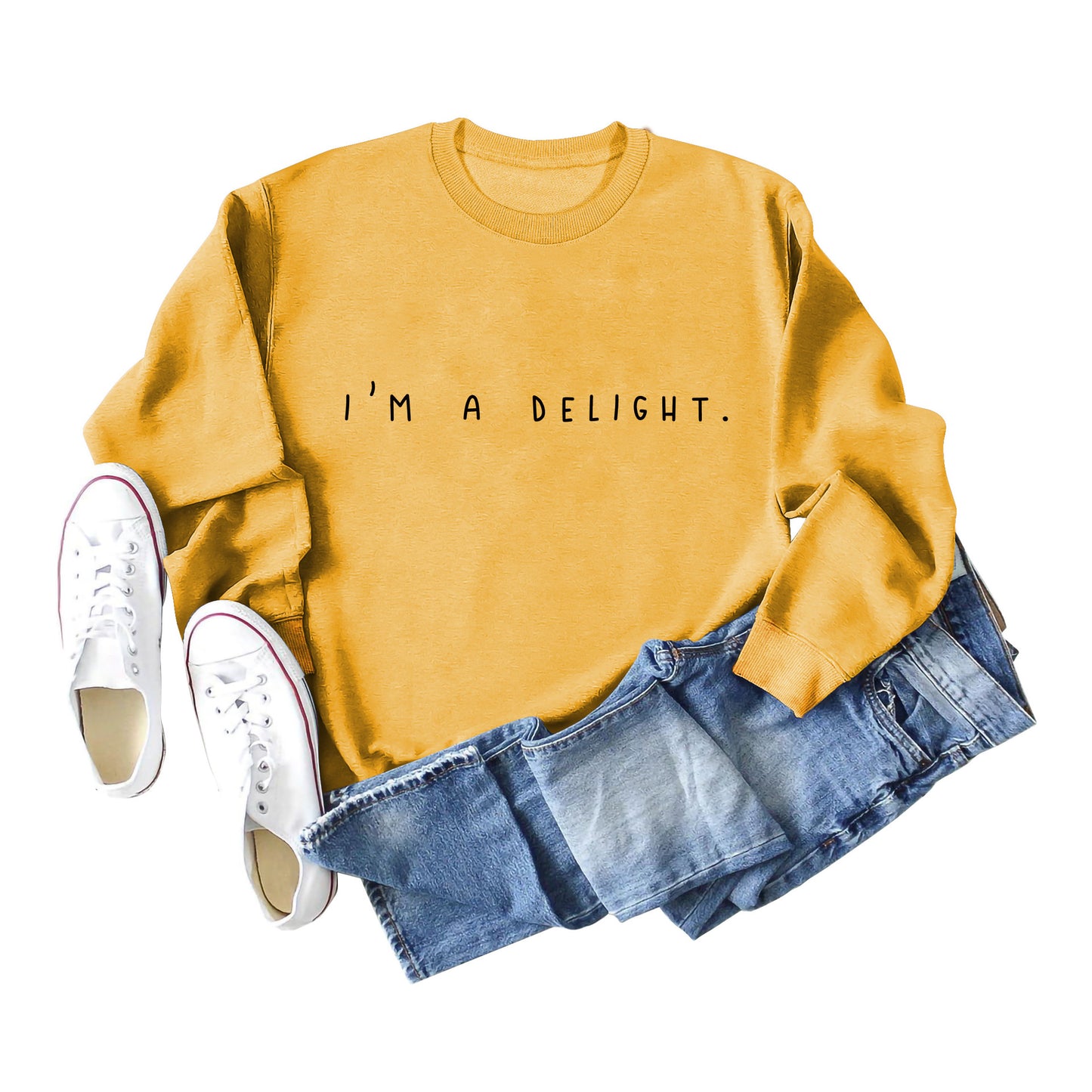 I'm A Delight Crewneck Long Sleeve Hoodie