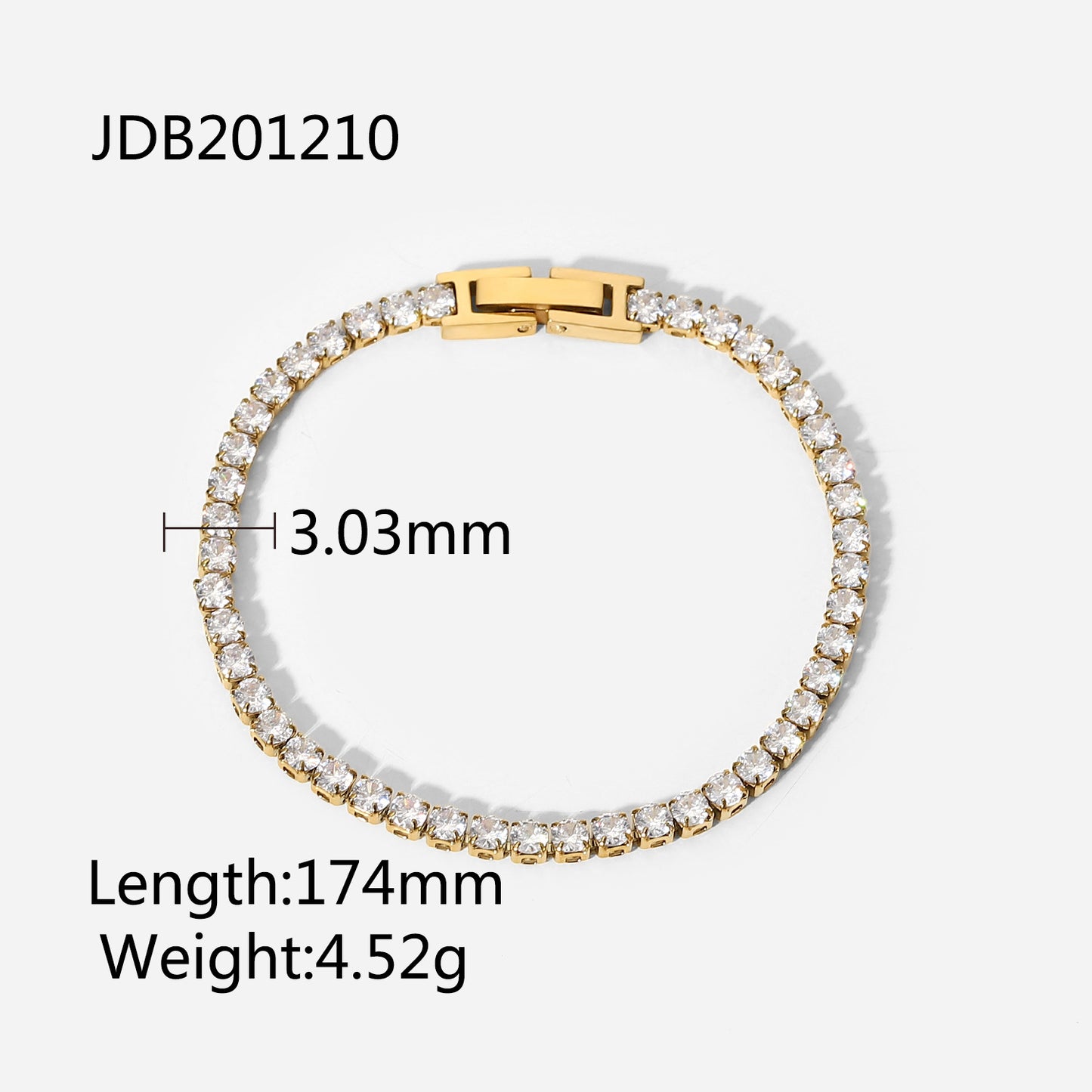 5pcs New Fashion Style 14K Gold Encrusted With Zircon Stainless Steel Bracelet Ladies Style Vintage Bracelet