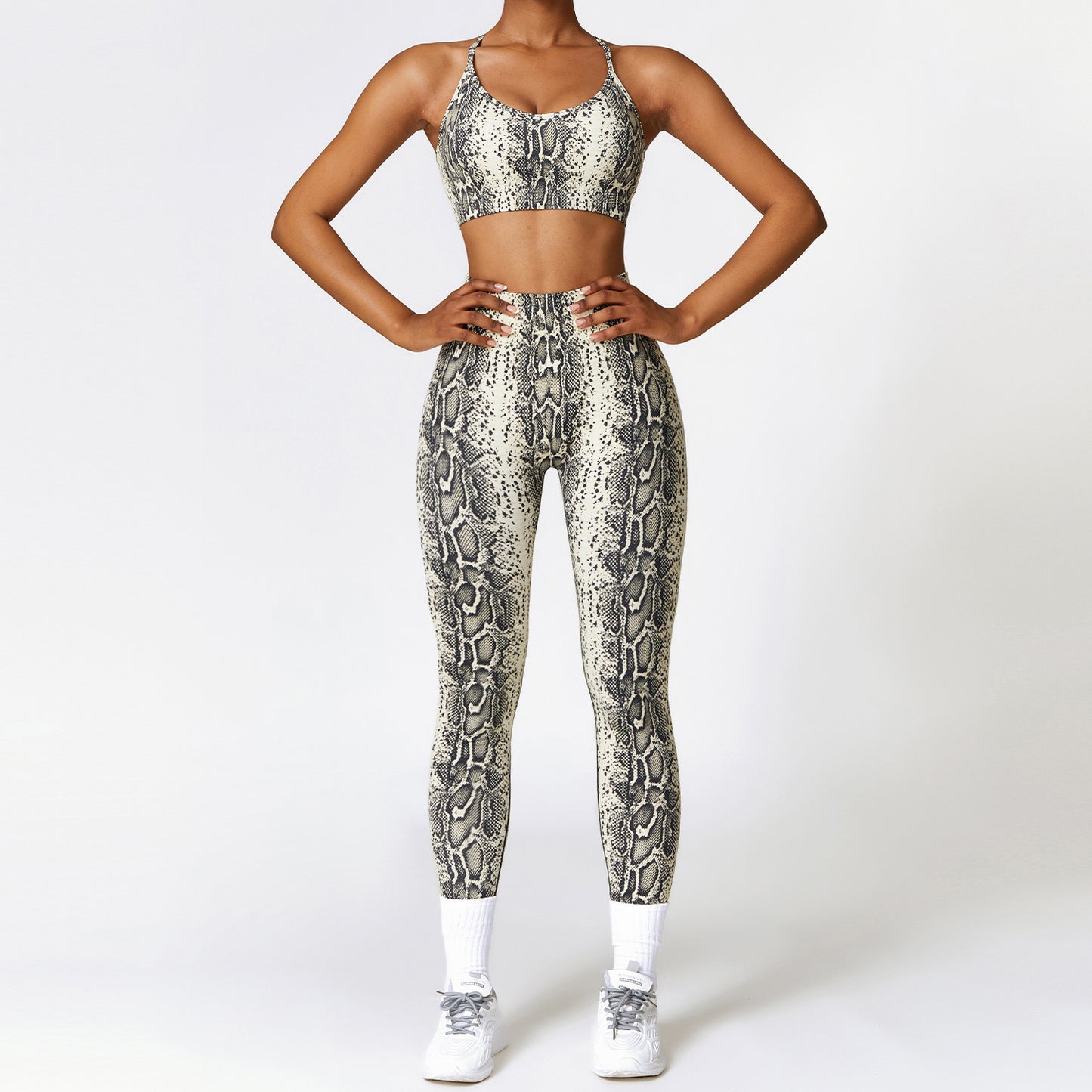 Camouflage Print Seamless Yoga Suit Quick Dry High Waist Running Fitness Tight Sports Suit