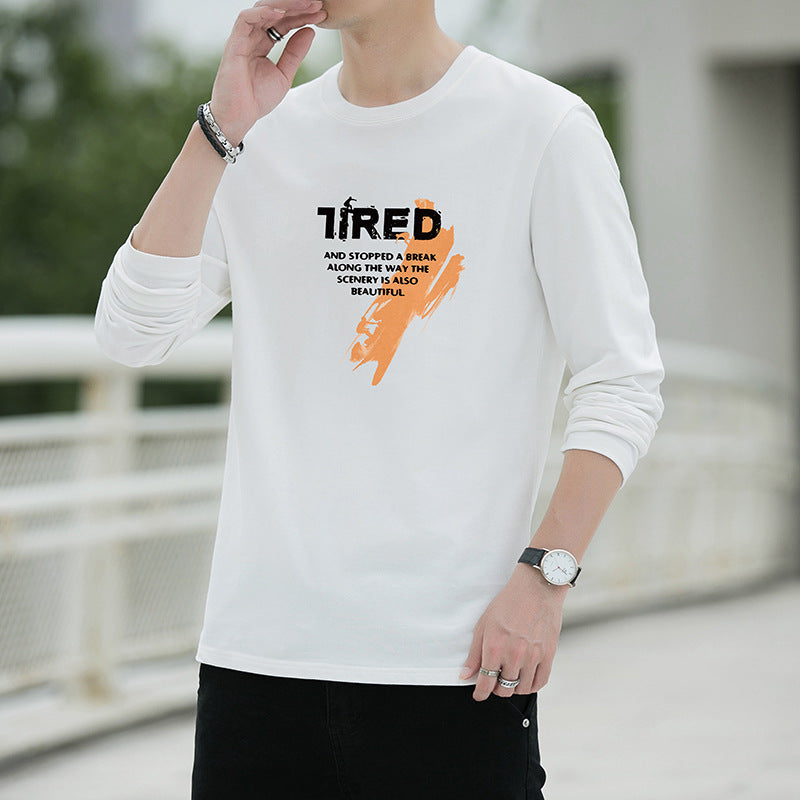 New Spring And Autumn Men's Long Sleeve T-Shirt Men's Cotton T-Shirt Men's T Loose Thin Hoodie