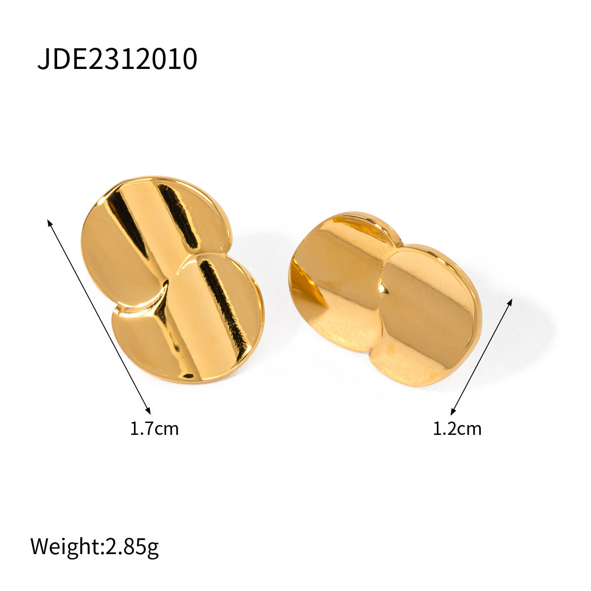 5pcs Circular Non-Fading Earrings 18K Gold Stainless Steel Minimalist Geometric Curve Earrings