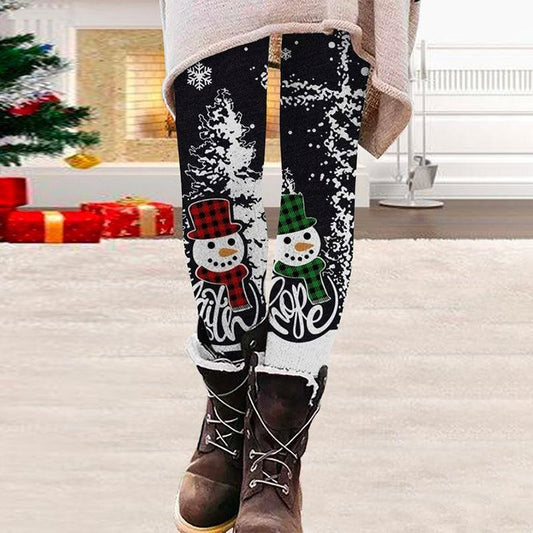 Christmas Leggings Christmas Tree Sequin Printed Yoga Pants