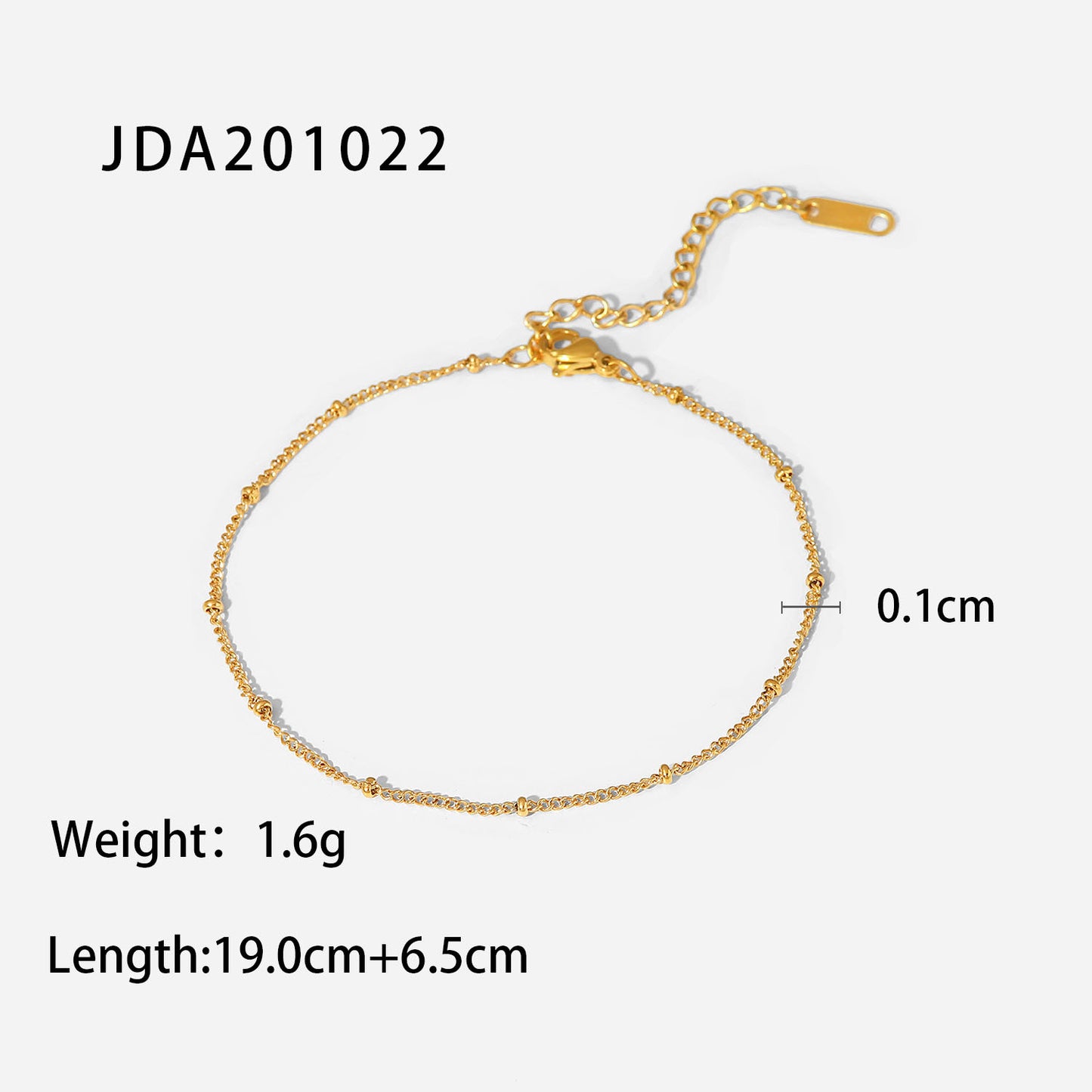 5pcs New Women's Titanium Steel Anklet 18K Gold Fine Classic Round Bead Chain Anklet Fashion Everything Anklet Jewelry