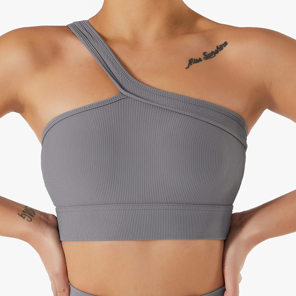 Spring And Summer New One-Shoulder Yoga Bra Integrated Back Sports Underwear To Wear Fitness Yoga Clothes