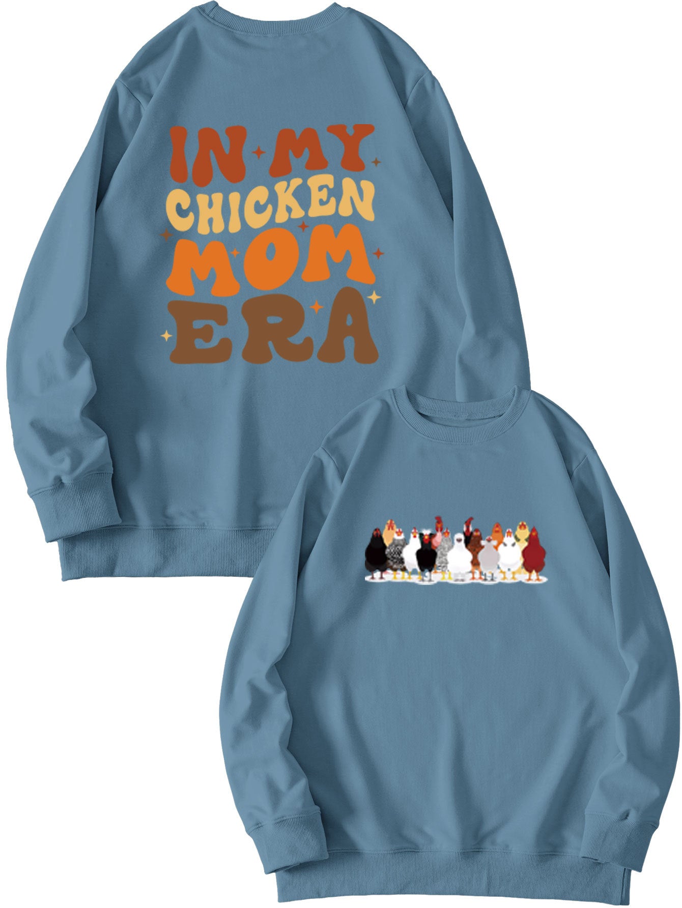 In My Chicken Mom Era Autumn Leisure Fun Double-Sided Printed Hoodie Pullover Long Sleeves