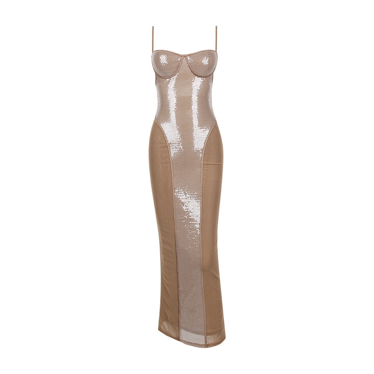 Spice Girl Sexy Halter Sequin Dress Sheath Halter Dress Evening Dress Women High-End Women's Dress