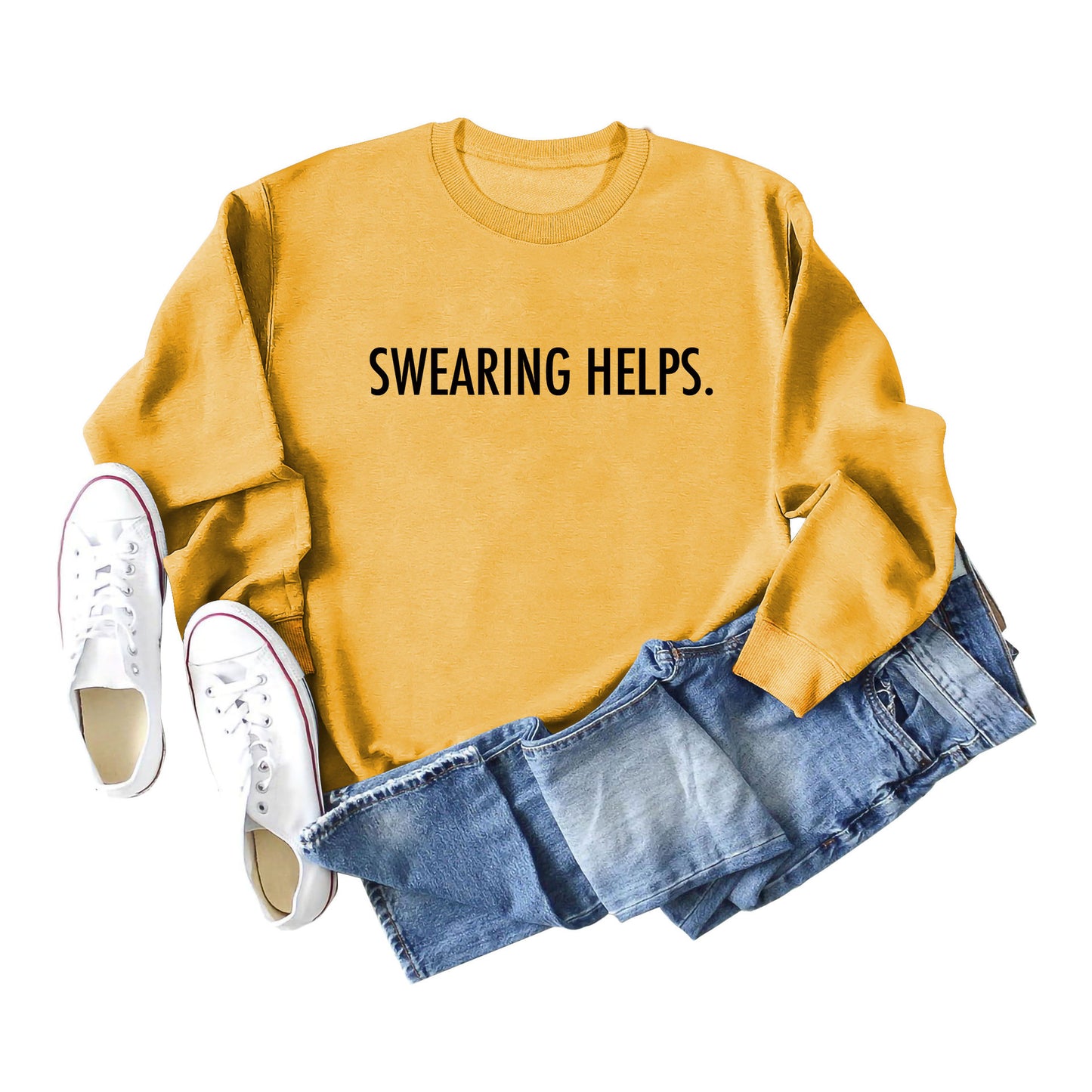 Fashion Swearing Helps Swearing A Printed Hoodie Long-Sleeved Top