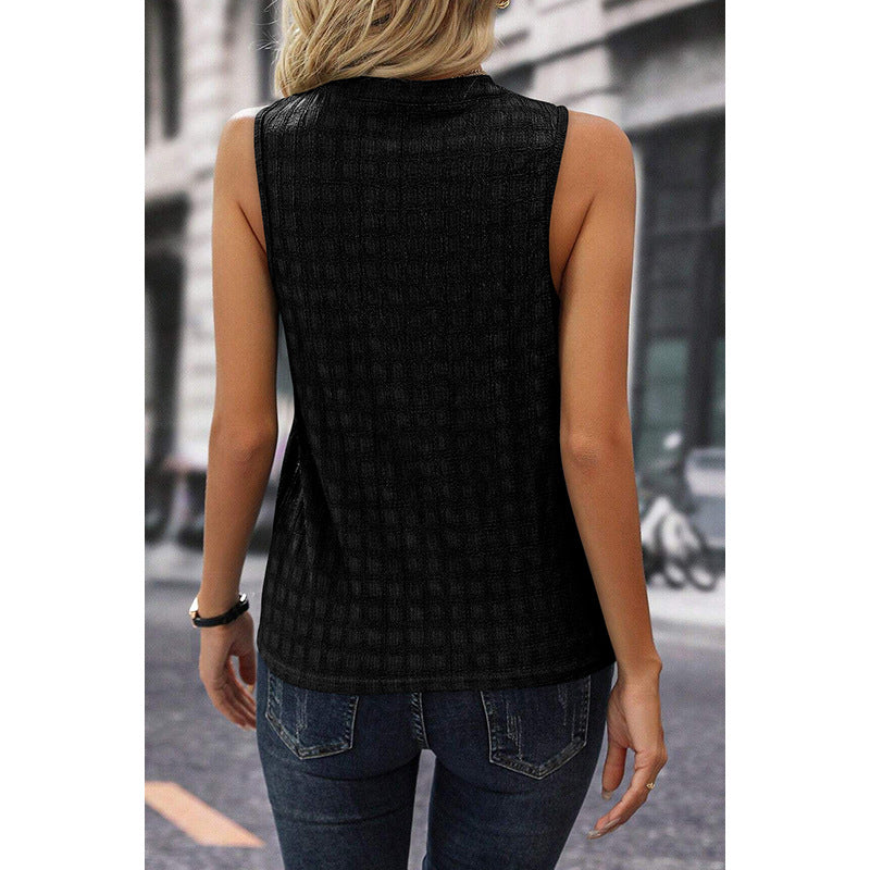 Summer New Temperament Commuter Sleeveless Top Female Casual Loose Texture Sense Pullover Vest Female