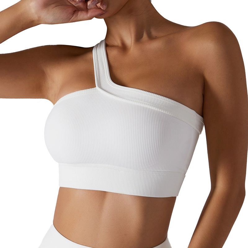 Spring And Summer New One-Shoulder Yoga Bra Integrated Back Sports Underwear To Wear Fitness Yoga Clothes