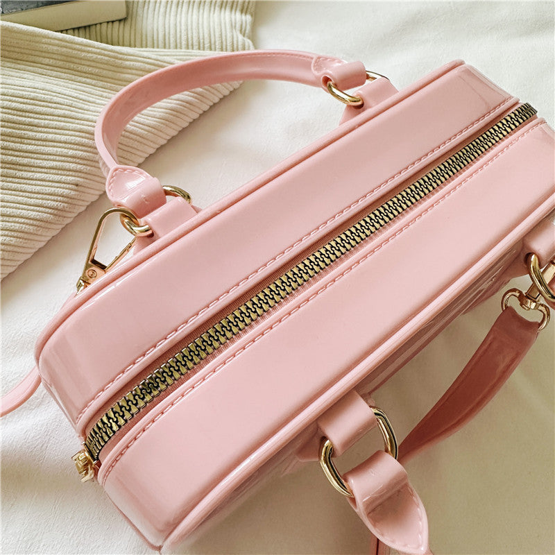 New Pvc Plastic Candy Color Pillow Bag Single Shoulder Crossbody Portable Fashion Large Capacity Women's Bag