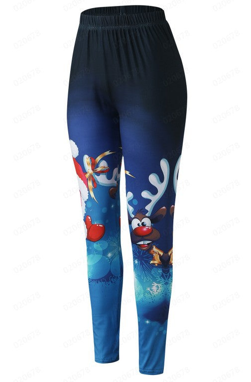 Christmas Personalized Printed Leggings Christmas Tree Sequin Printed Yoga Pants