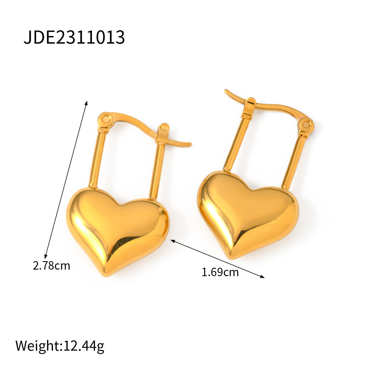 5pcs New 18K Gold Stainless Steel Love Earrings Earrings Fashion Personality Accessories For Women