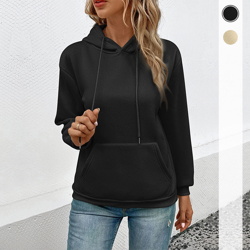 New Autumn New Women's Long Sleeve Solid Color Hoodie