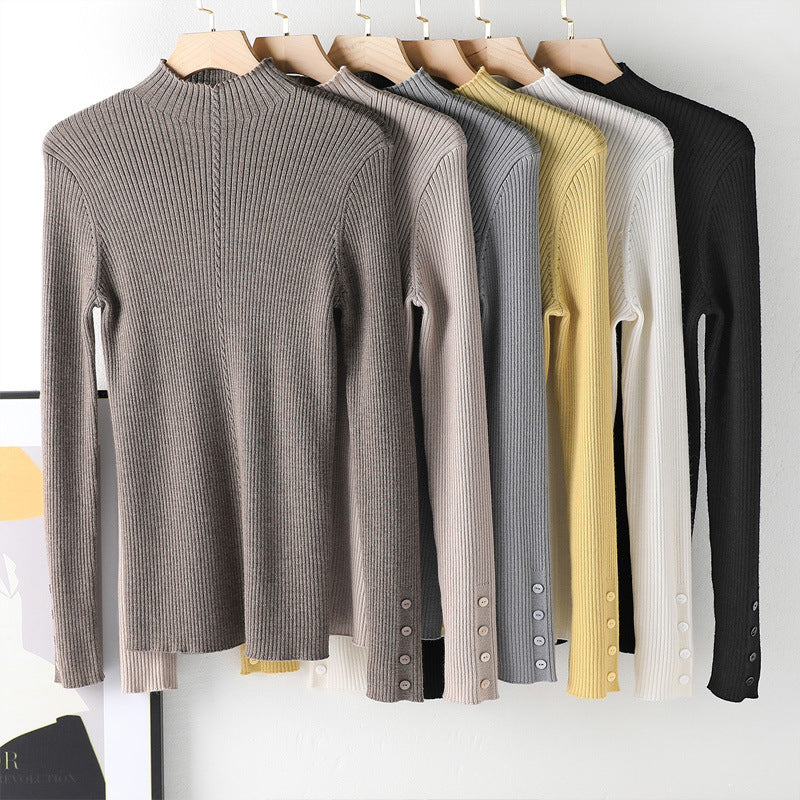 Soft Waxy Machine Washable Half Turtleneck All Wool Sweater Autumn And Winter Warm Base Sweater