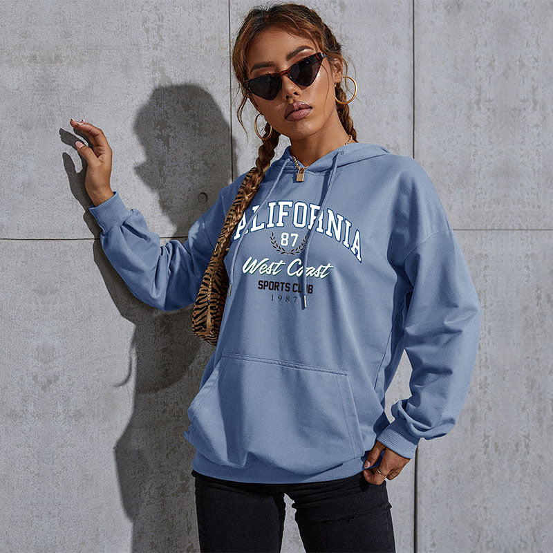 New Autumn And Winter Leisure Sports Hoodie Women's Letter Printed Hoodie