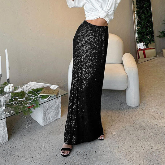 Spring Sexy Temperament Sense Party Embroidered Sequins High Waist Slimming Straight Skirt Fashion Women's Dress