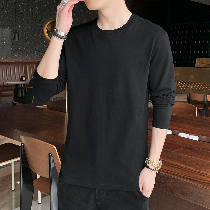 Base Shirt Men's Crewneck Pullover Fashion Hoodie Boys' Top Version Long-Sleeved T-Shirt All Simple Men