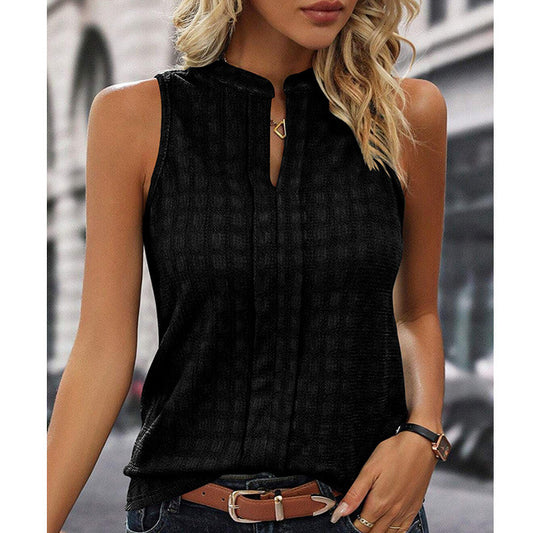 Summer New Temperament Commuter Sleeveless Top Female Casual Loose Texture Sense Pullover Vest Female