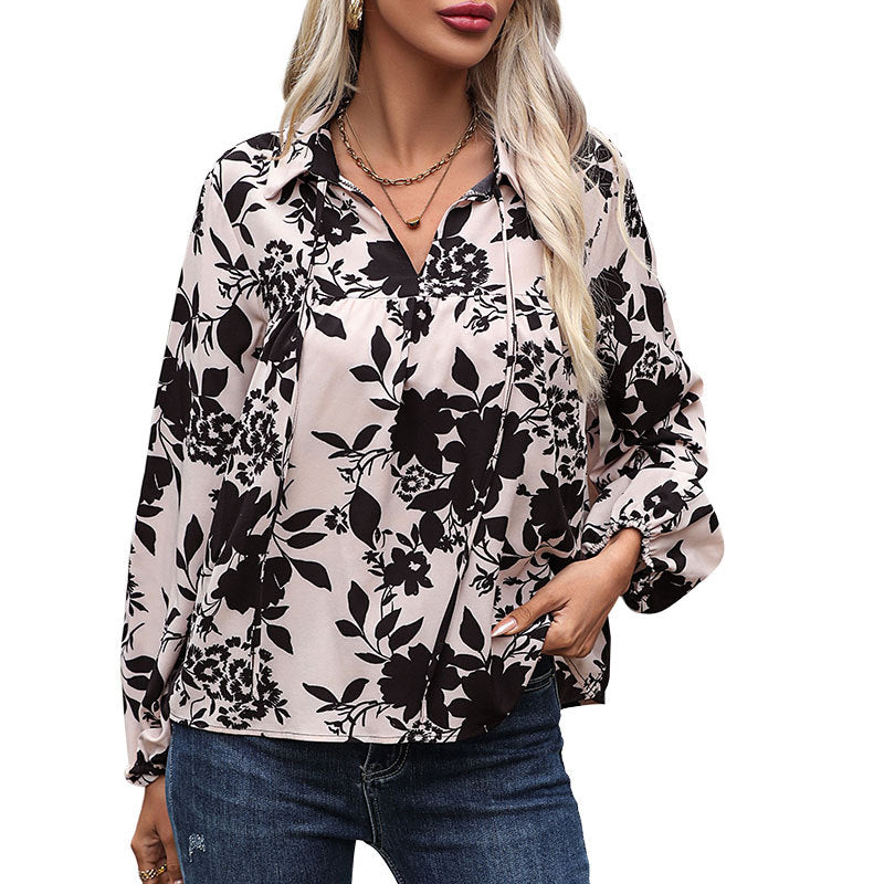 Autumn New Fashion Women's Dress Printed Shirt