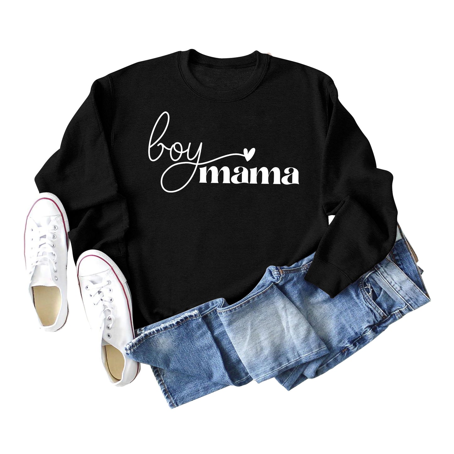 Boy Mama Simple Letters Ladies Fall Winter Hoodie Long Sleeves