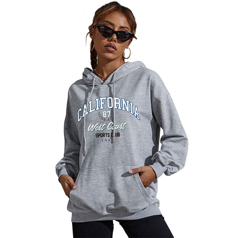 New Autumn And Winter Leisure Sports Hoodie Women's Letter Printed Hoodie