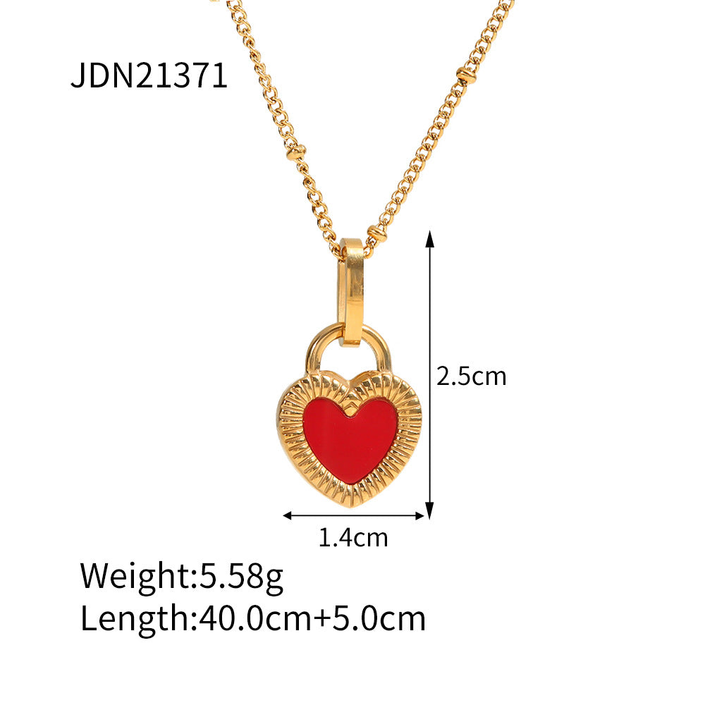 5pcs Light Luxury Niche Retro Double-Sided Love Necklace Women's Autumn And Winter New Fashion Necklace