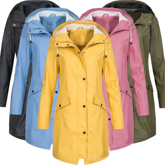 Autumn And Winter New Storm Jacket Outdoor Mountaineering Coat In The Long Women'S Trench Coat