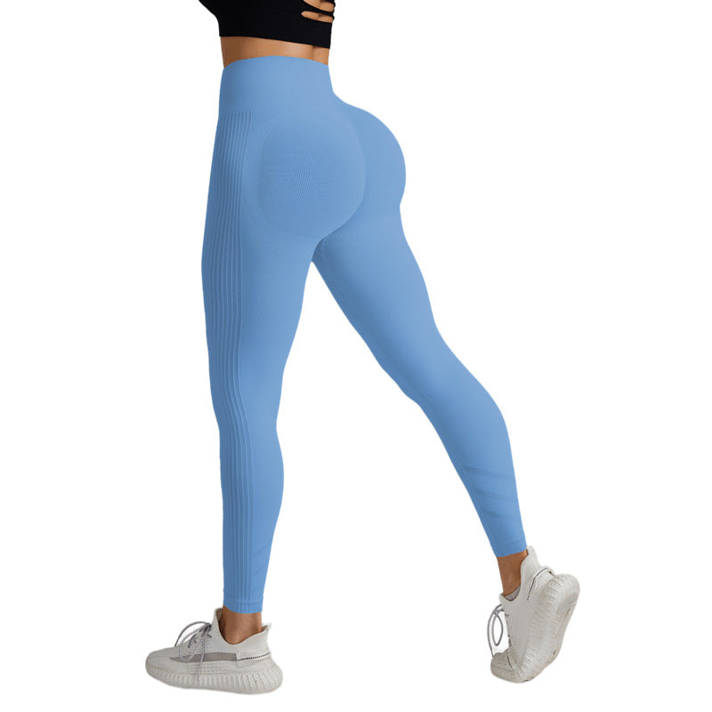 Fitness Pants Hip Lift Yoga Pants Women's Seamless Knit Tight Height Waist Breathable Exercise Fitness Pants