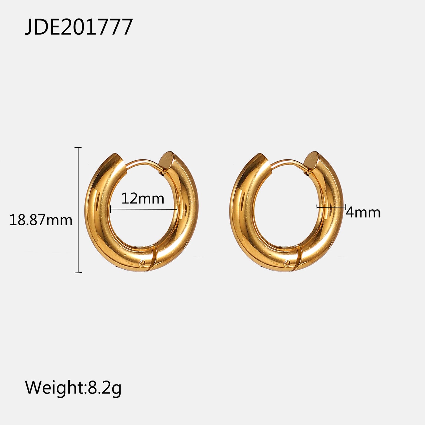 5pcs Fashion Simple With Titanium Steel Earrings Stud 18K Gold Stainless Steel Geometric Earrings Jewelry Women