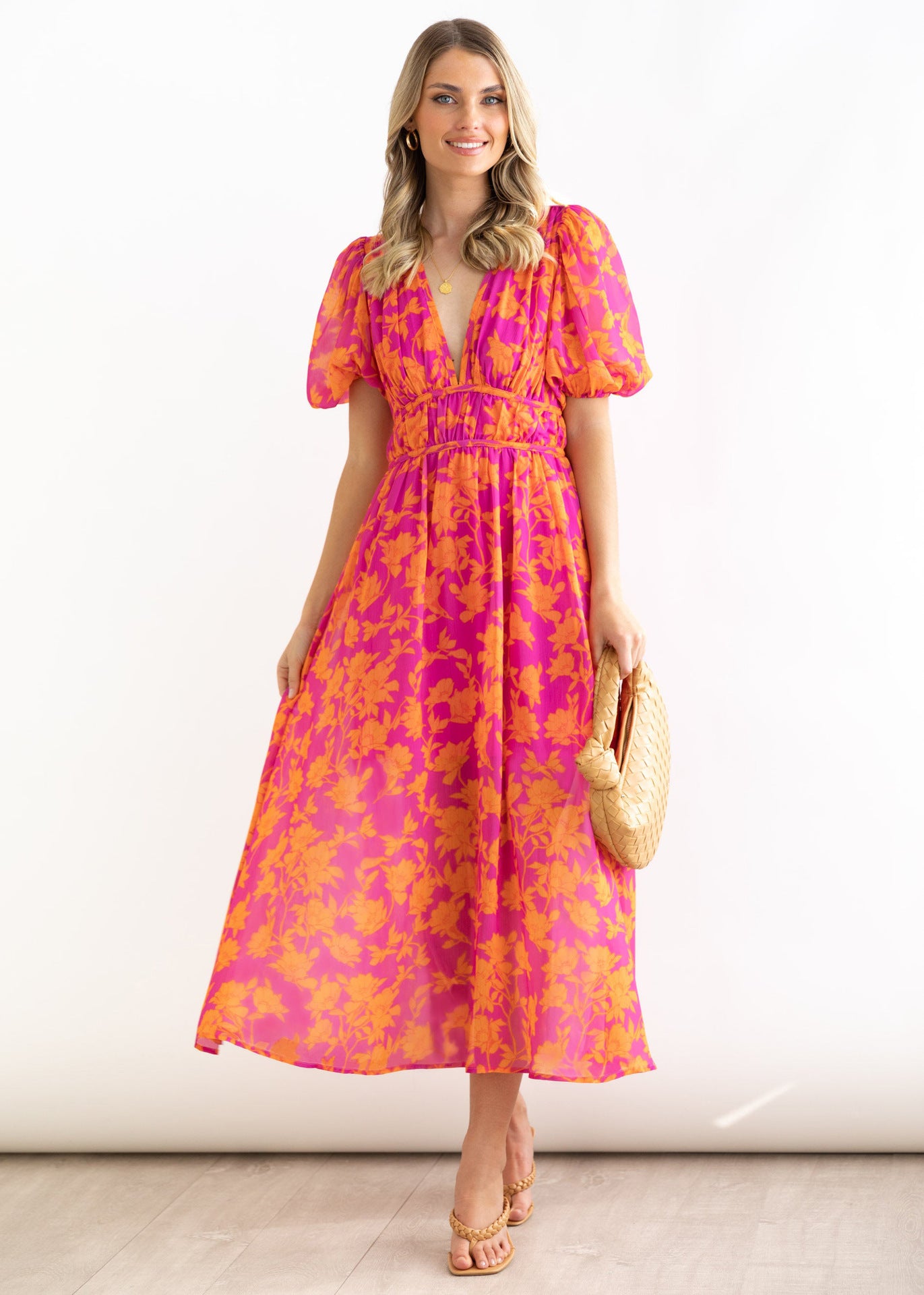 Annual Long Dress Women's Summer New Temperament Printed Long Dress Women