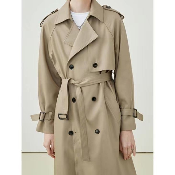 Fashion Khaki Trench Coat Women Spring And Autumn New Korean Version Of Long Coat Draping Casual Coat Tide