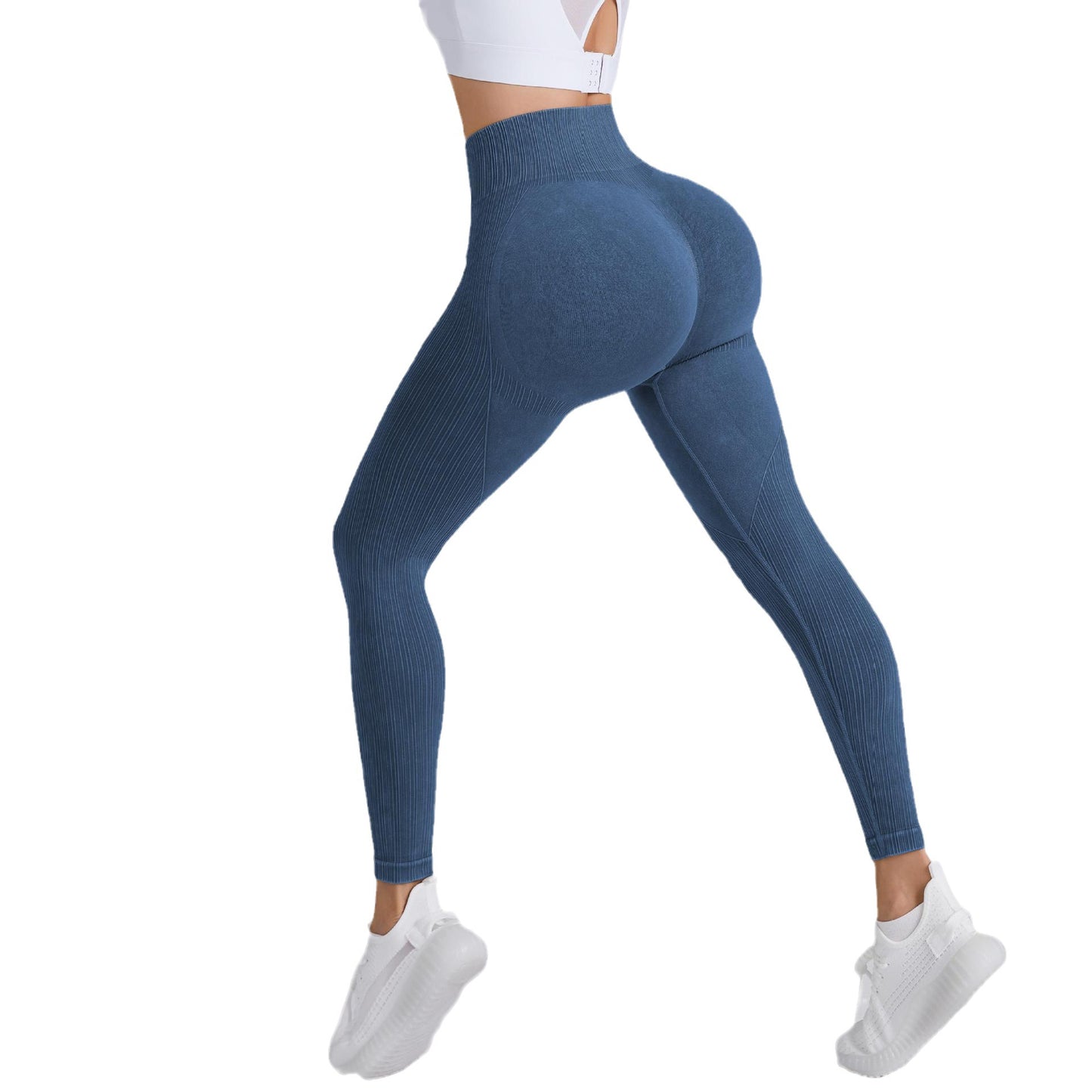 Sand Wash Seamless Yoga Pants High Waisted Peach Hip Lift Fitness Pants Women's Running Wash Scrub Tight Sweatpants