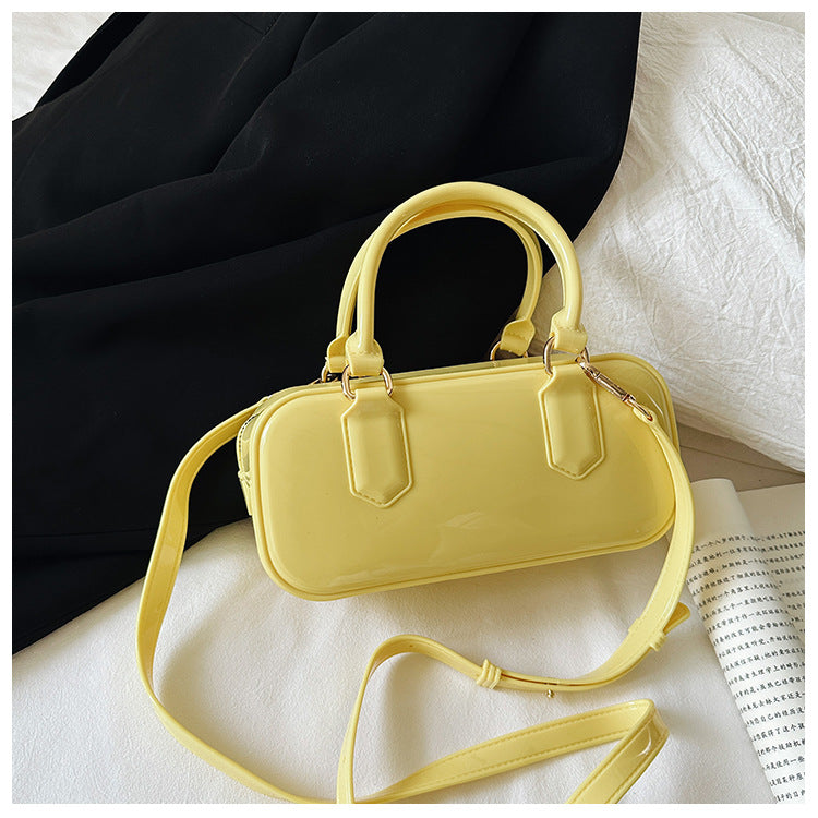 New Pvc Plastic Candy Color Pillow Bag Single Shoulder Crossbody Portable Fashion Large Capacity Women's Bag