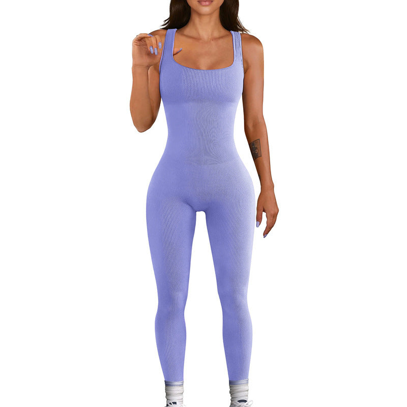 Seamless Stretch Thread Pants Bodysuit Athletic Wear Fitness Bodysuit Bodysuit