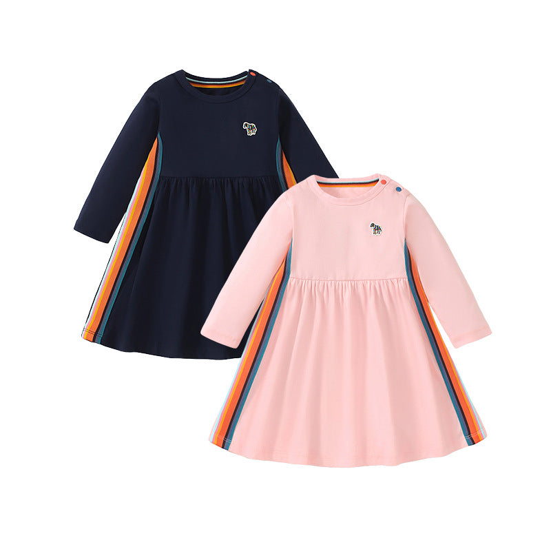 Autumn Children's Dress Long-Sleeved Girls' Dress Middle Children's Dress For Children