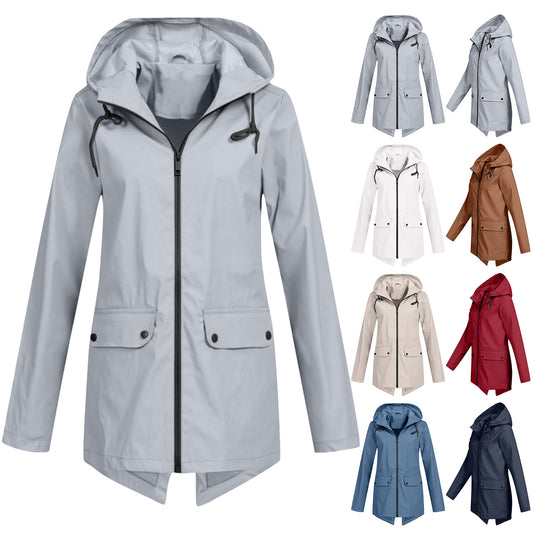 Windbreaker Zipper Hooded Lightweight Outdoor Windbreaker Jacket Thin Outdoor Coat For Women