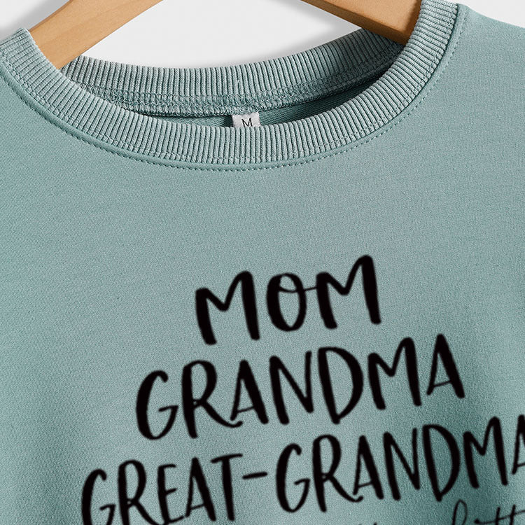 Fashion Base Long Sleeve T-Shirt Mom Grandma Great Letters Fall/Winter Plus Size Ebay Hoodie