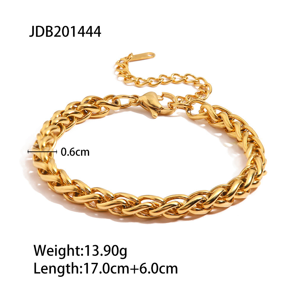 5pcs 18K Gold Plated Stainless Steel Jewelry Pendant New Fashion Bracelet Chain Bracelet Jewelry