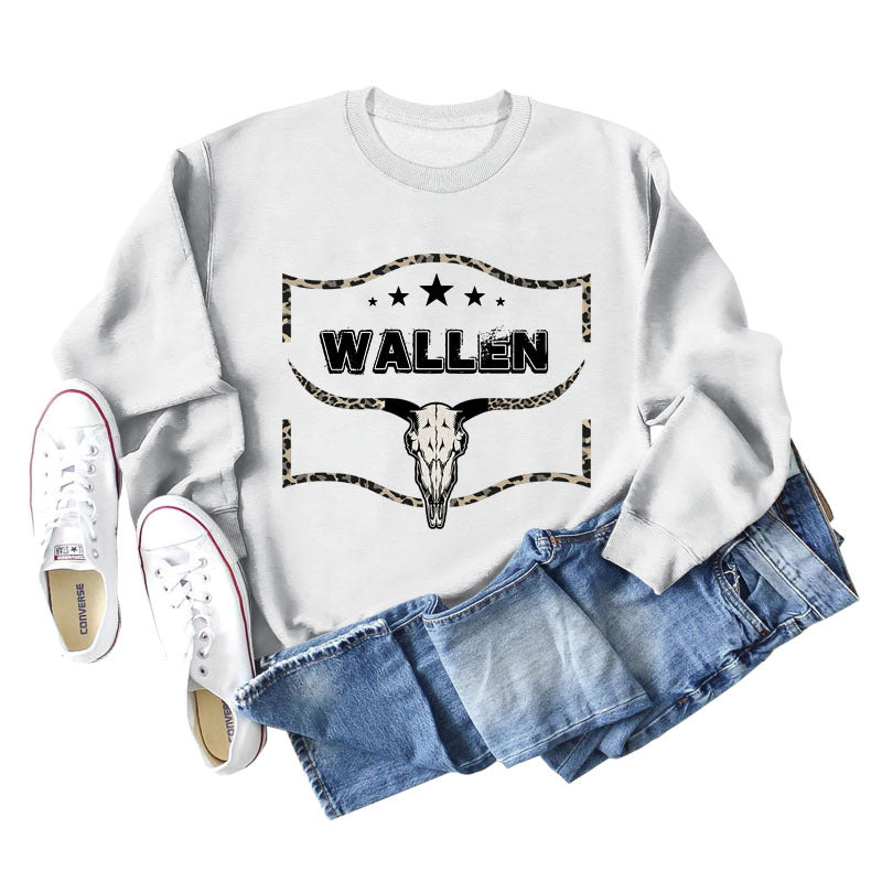 Wallen Cowhide Leopard Print Letters Fashion Baggy Long Sleeve Ebay Plus Size Hoodie